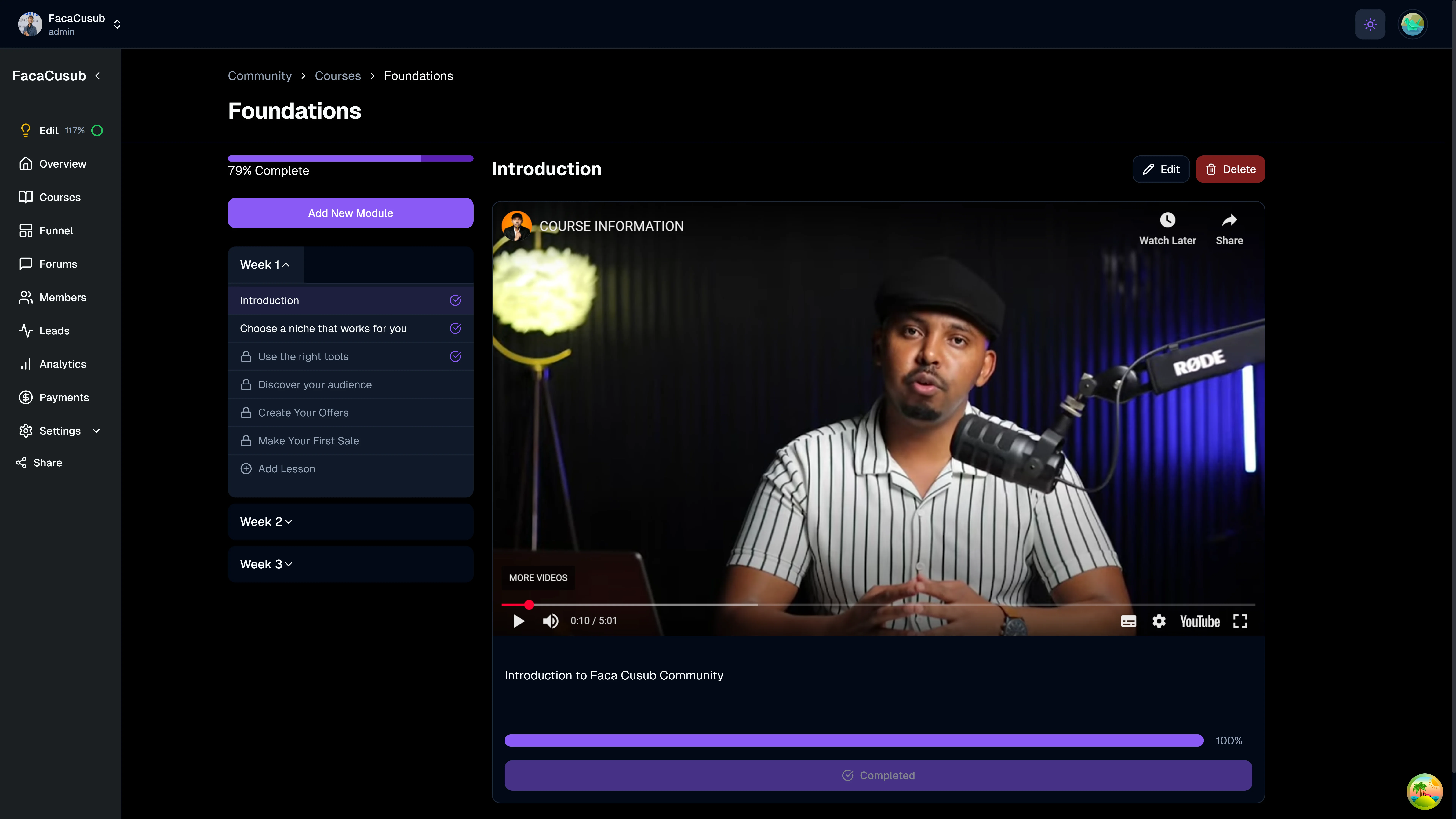 Video lessons screenshot